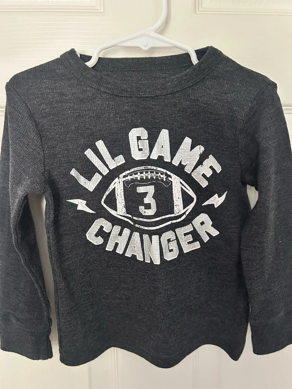 Toddler Boys, The Children's Place, Charcoal Gray Long Sleeve Football Shirt